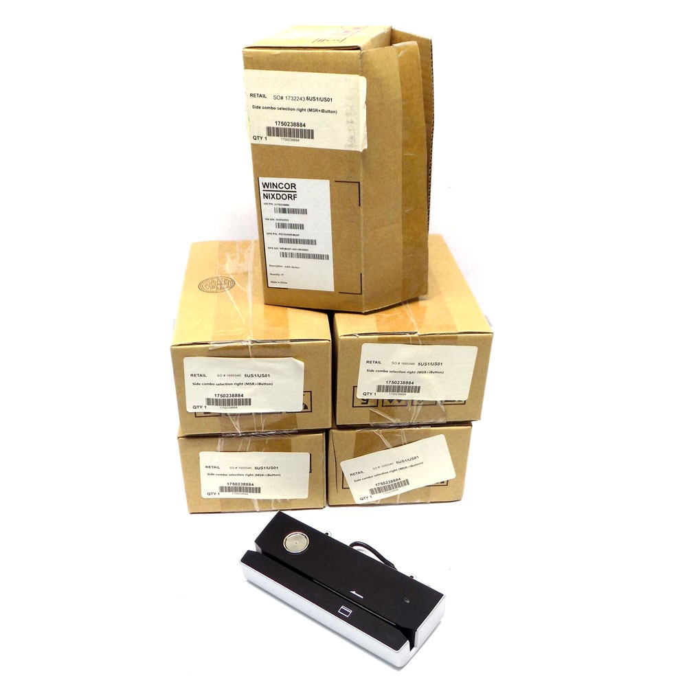 (Lot of 5) Wincor Nixdorf 01750238884 MSR+iButton Magnetic Strip Card Reader