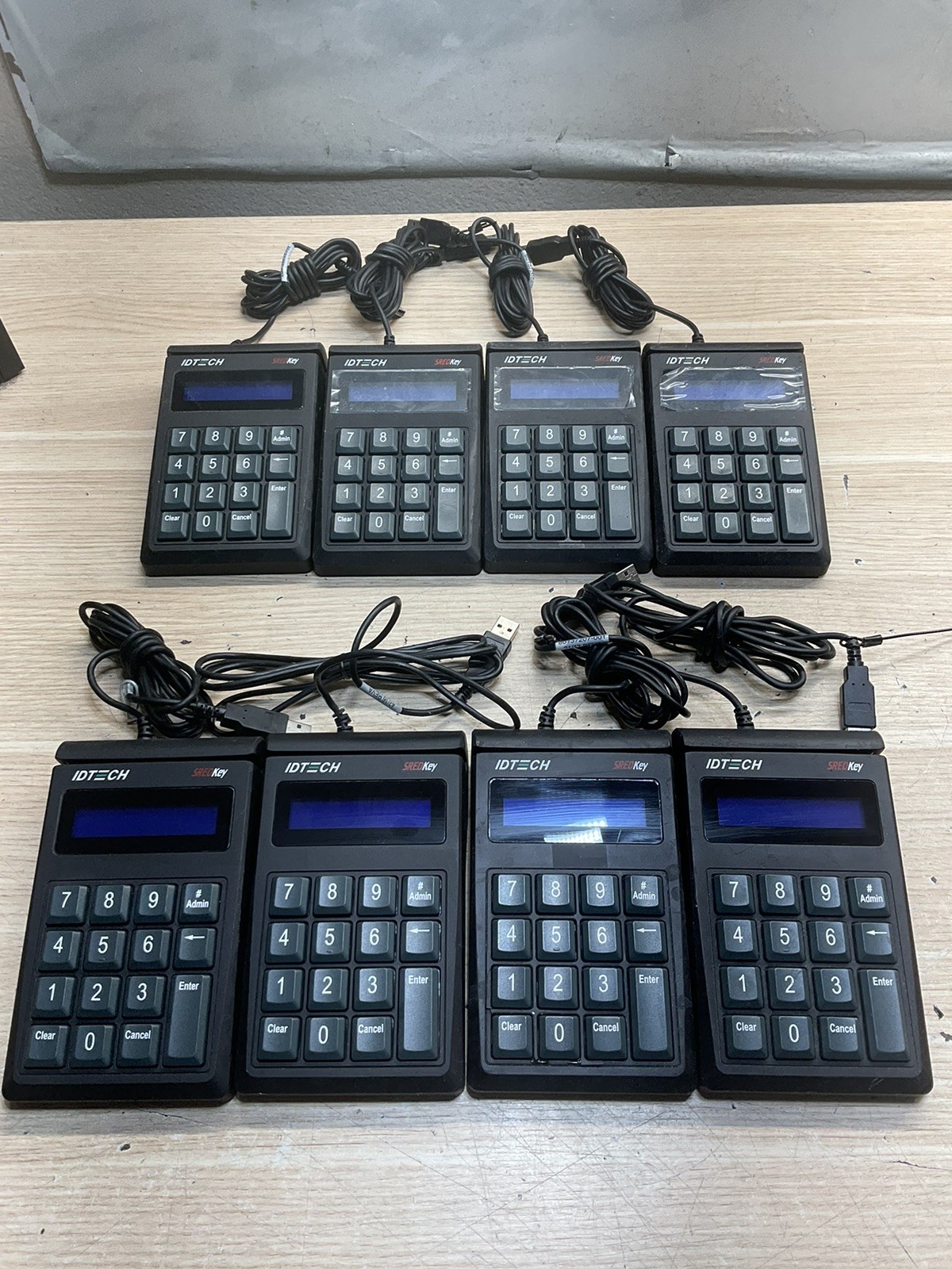 Lot of 8 ID Tech SREDKEY ASST/MODELS Key Keypad w/ MagStripe Reader /Jua2720
