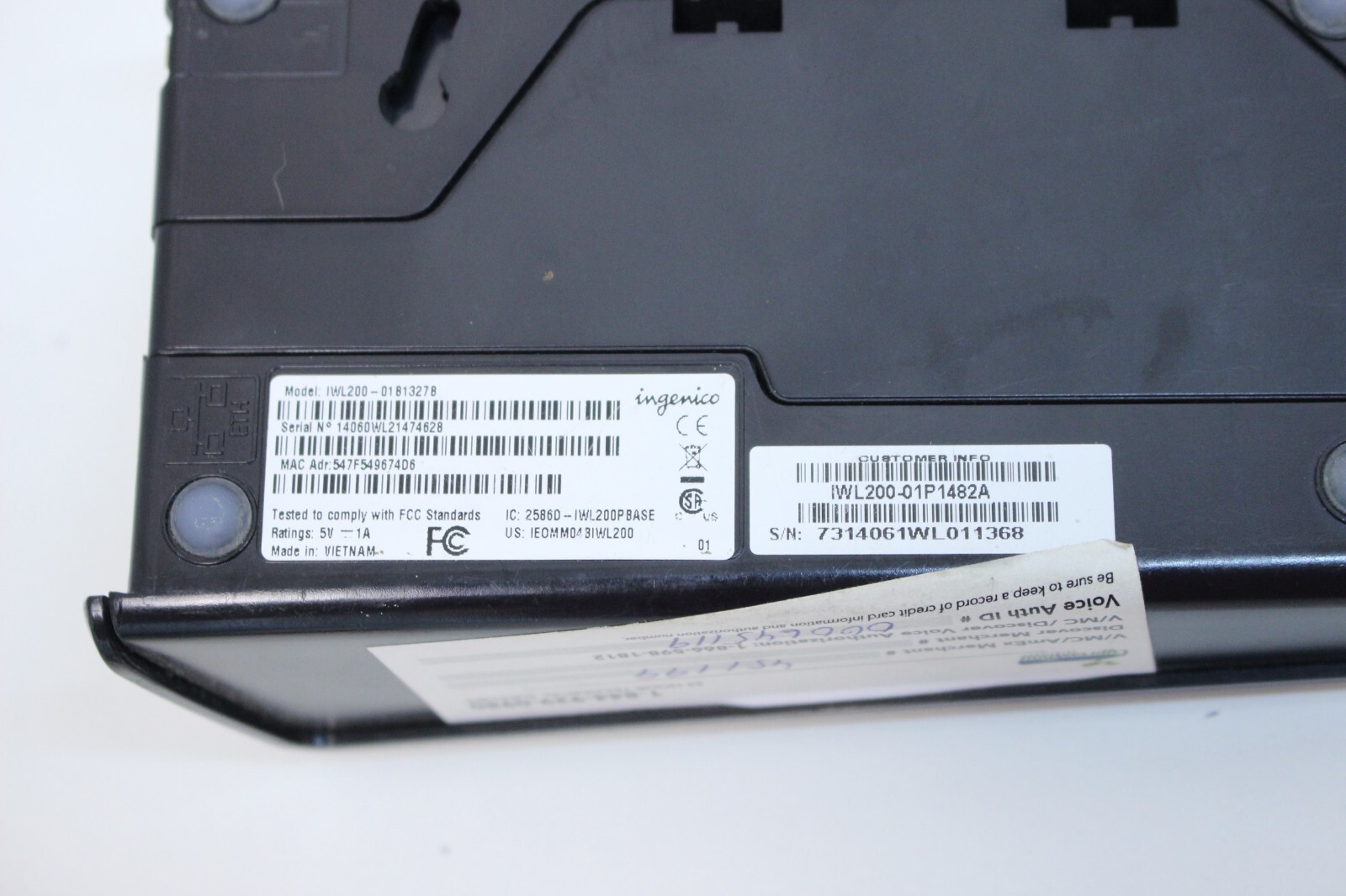 Ingenico iWL255 IWL255-01P2070B GPRS With Base/Docking Station iWL200 & Power