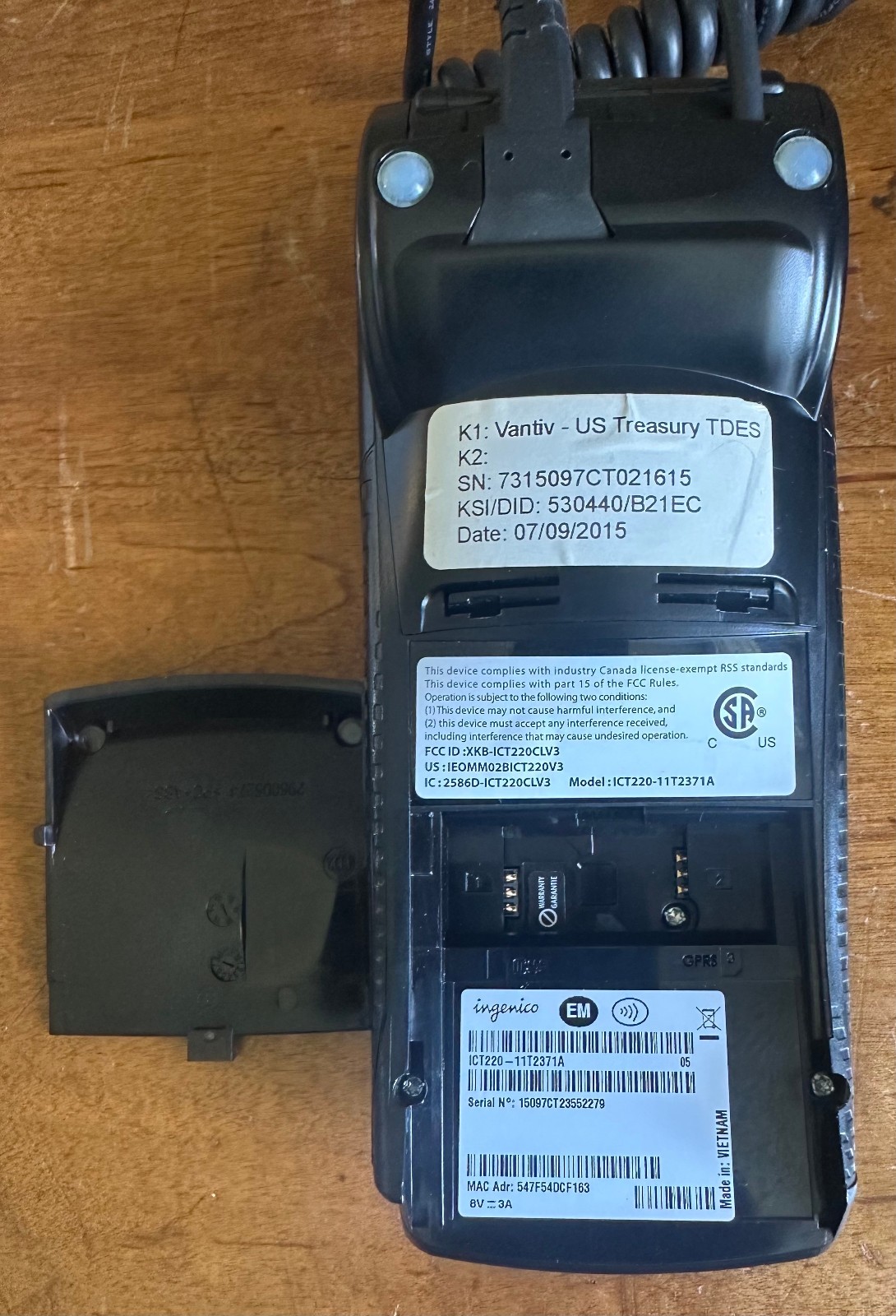 Ingenico ICT220/iPP310 POS Pad Credit Card Payment Terminal Smartcard Reader
