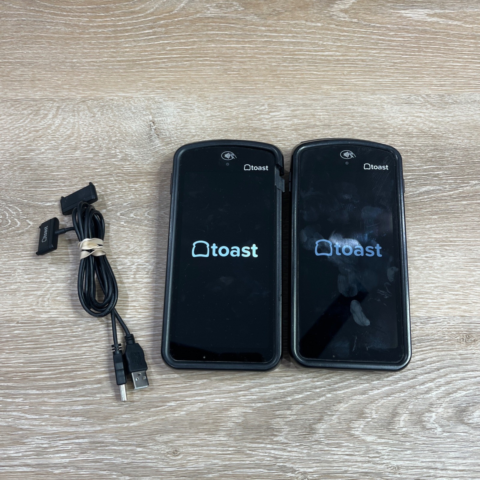 Toast Go 2 Handheld POS Terminal Lot of 2 Restaurant Payment Device Black