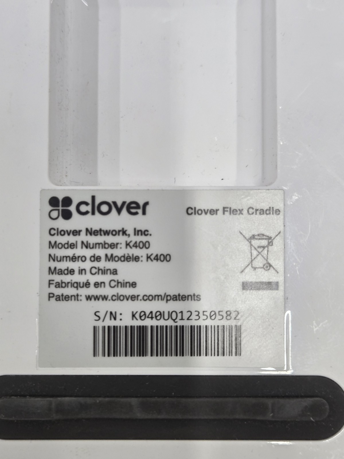 Lot of 2 Clover K400 Charging Cradle No Power Supply