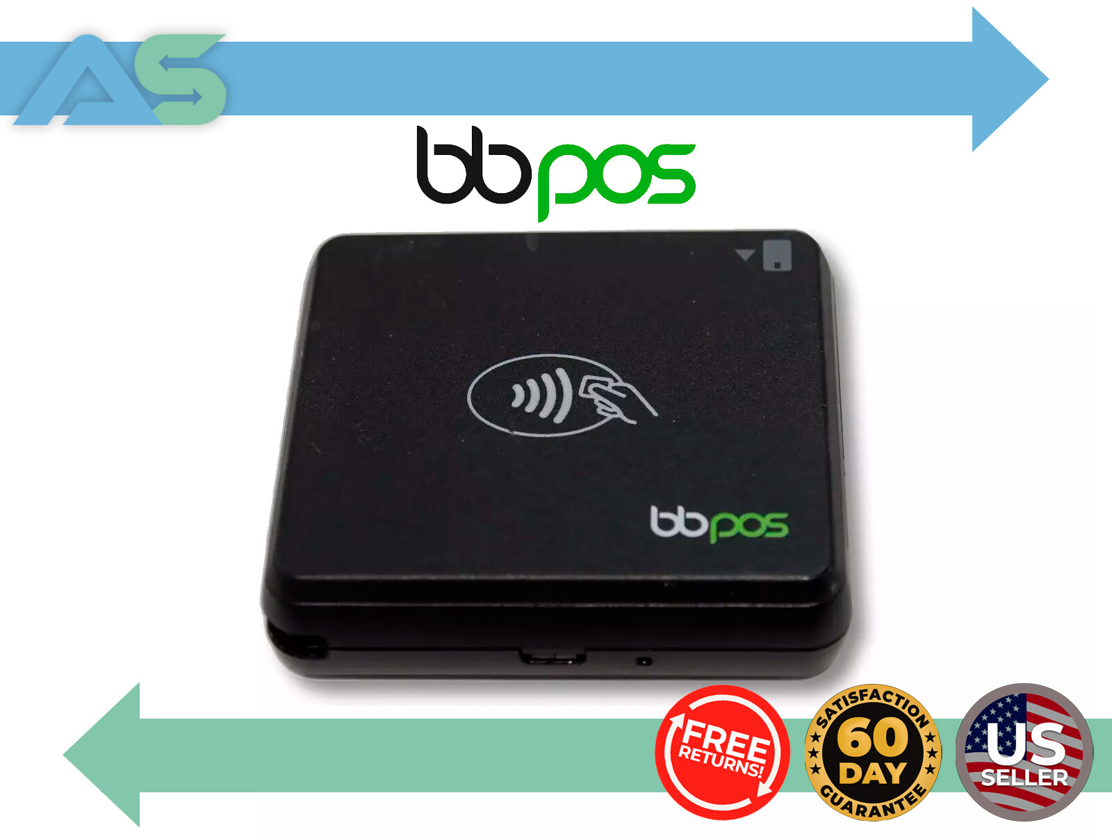 BBPOS Chipper EMV / NFC Bluetooth USB Card Reader MAGSTRIP 2AB7X-CHB2X -Black