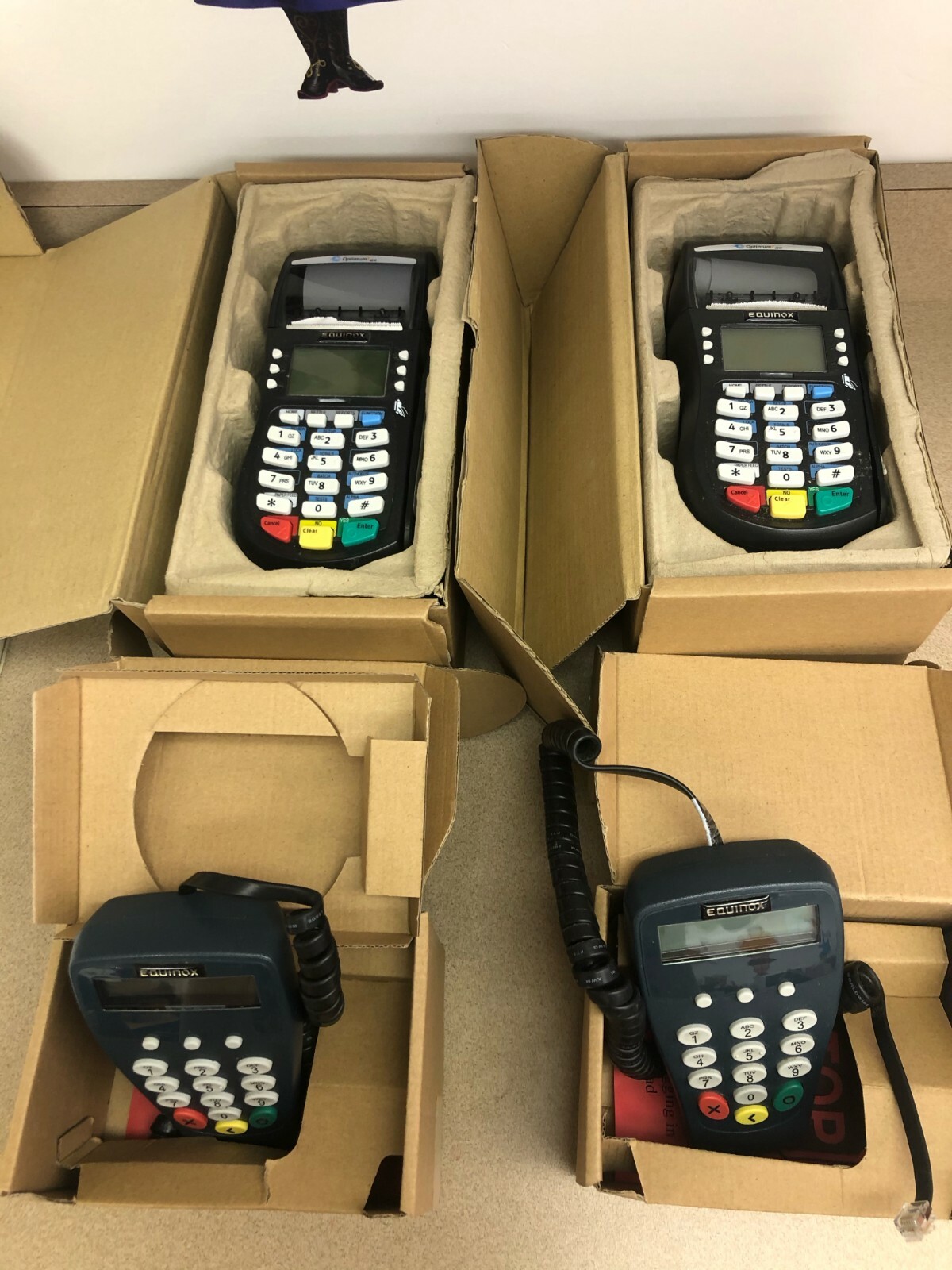 Set of 2 Equinox Optimum 4210 Credit Card Terminals with P1300 Pin Pads
