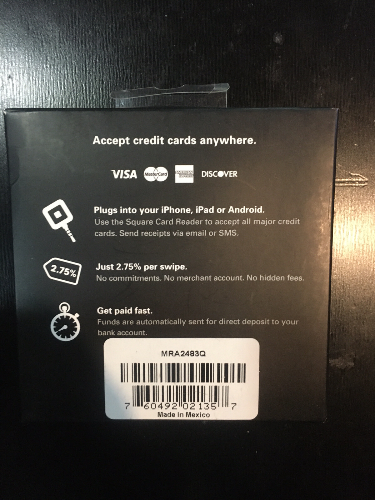 Square White Credit Card Magstripe Reader 3.5 MM Headphone Jack Plug ($10 Bonus)