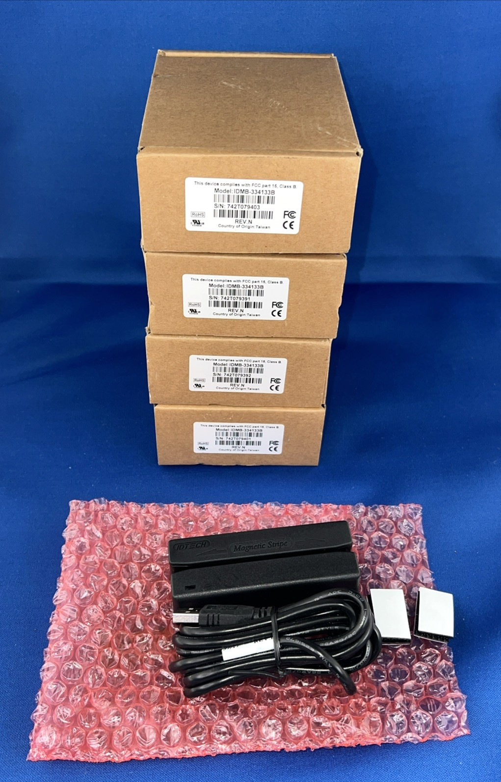 LOT 5x IDTech IDMB-334133B USB Magnetic Stripe Card Readers POS NEW BOX