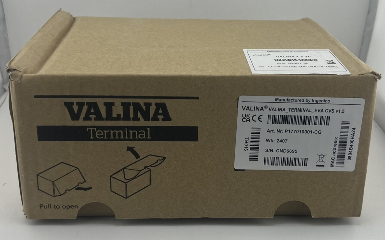 WORLDLINE VALINA TB016 UNATTENDED PAYMENT TERMINAL 1.5 3C