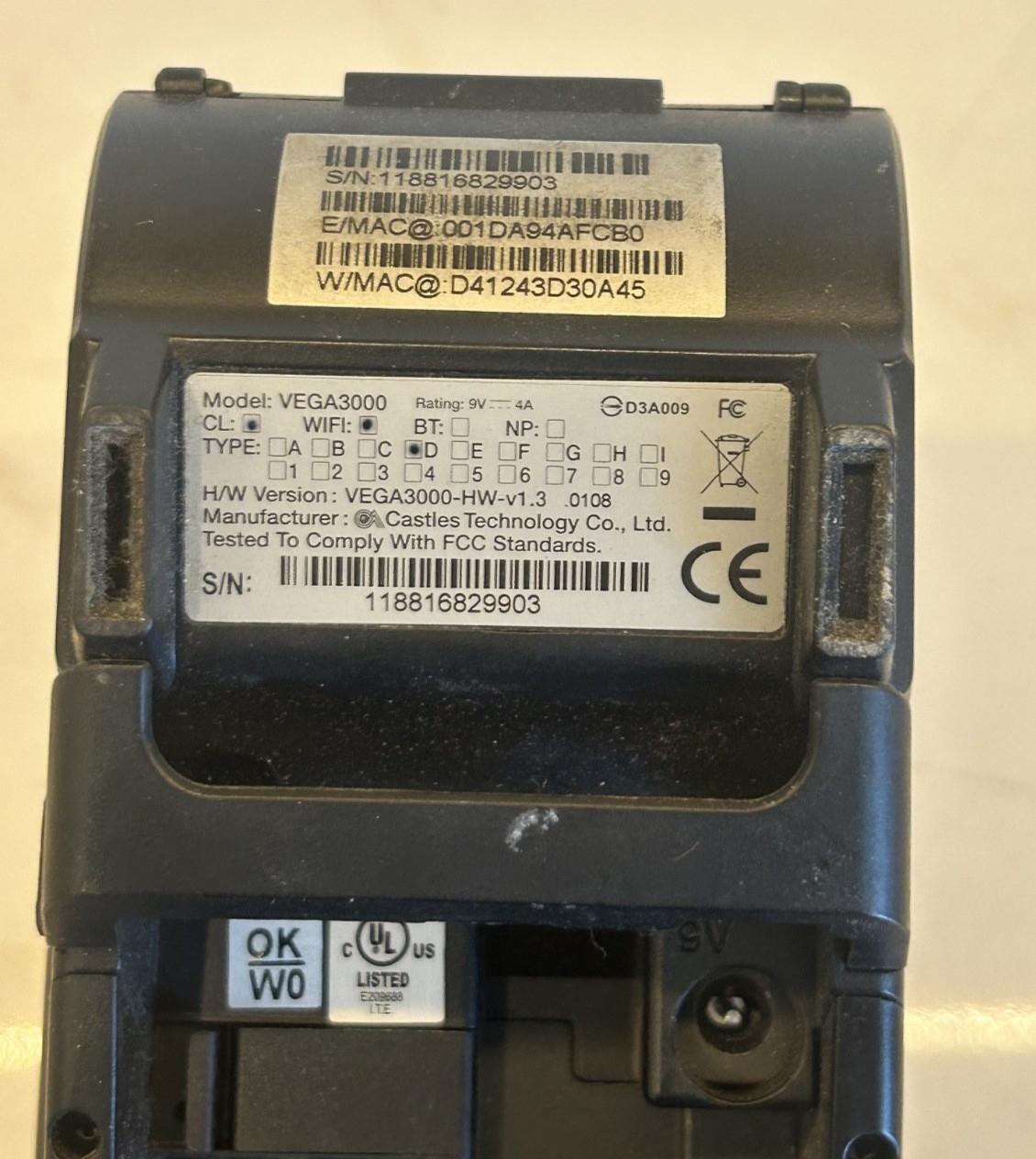 Dejavoo Z8 Credit Card Terminal Account Locked For Parts or Training Free Ship