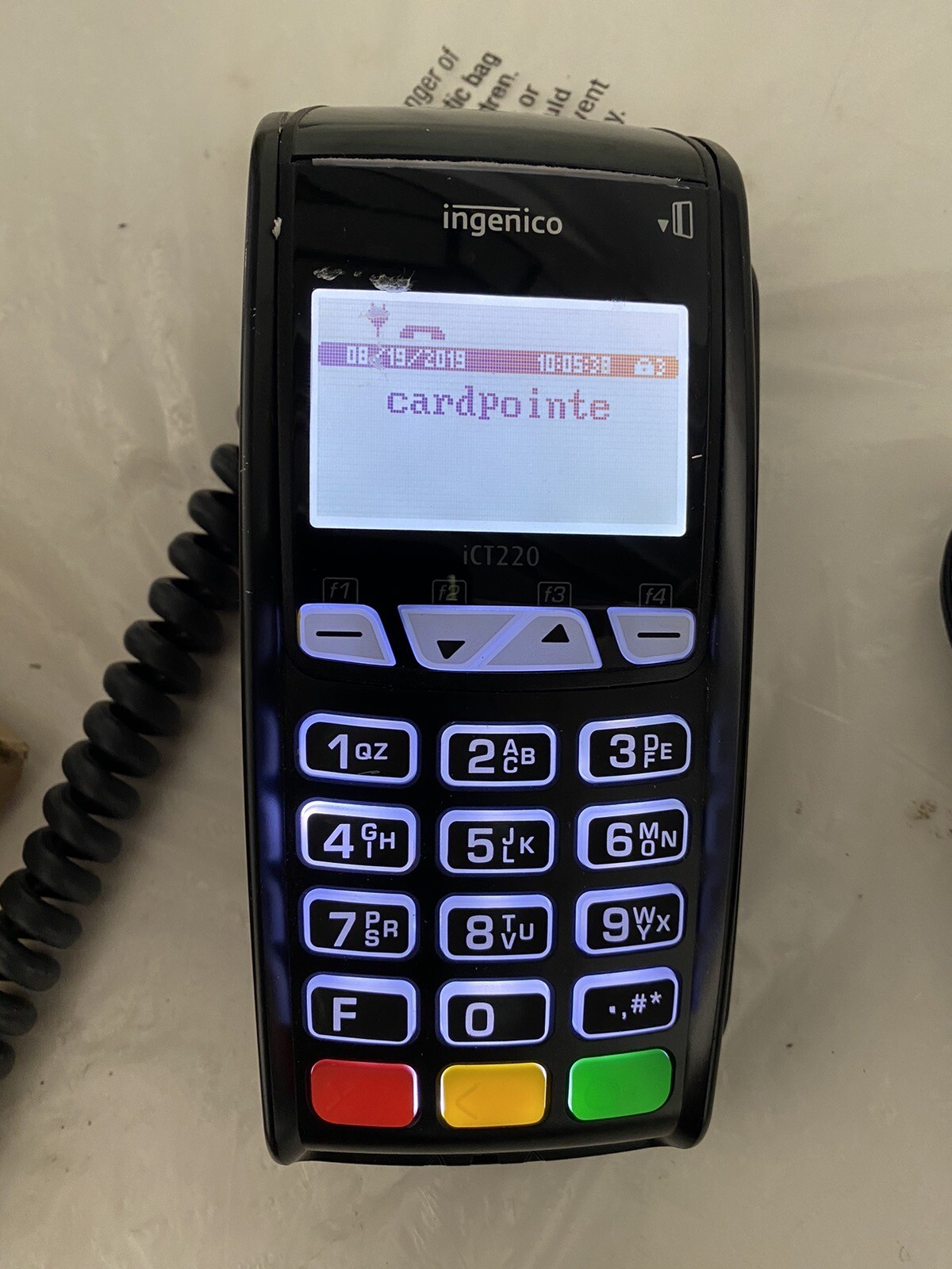 Ingenico iCT220-11T2371A Credit Card Terminal with Chip Reader. “Used”