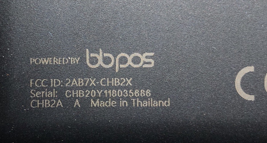BBPOS CHB2A Chipper 2X BT Bluetooth NFC Card Reader 2AB7X-CHB2X. ( Works )