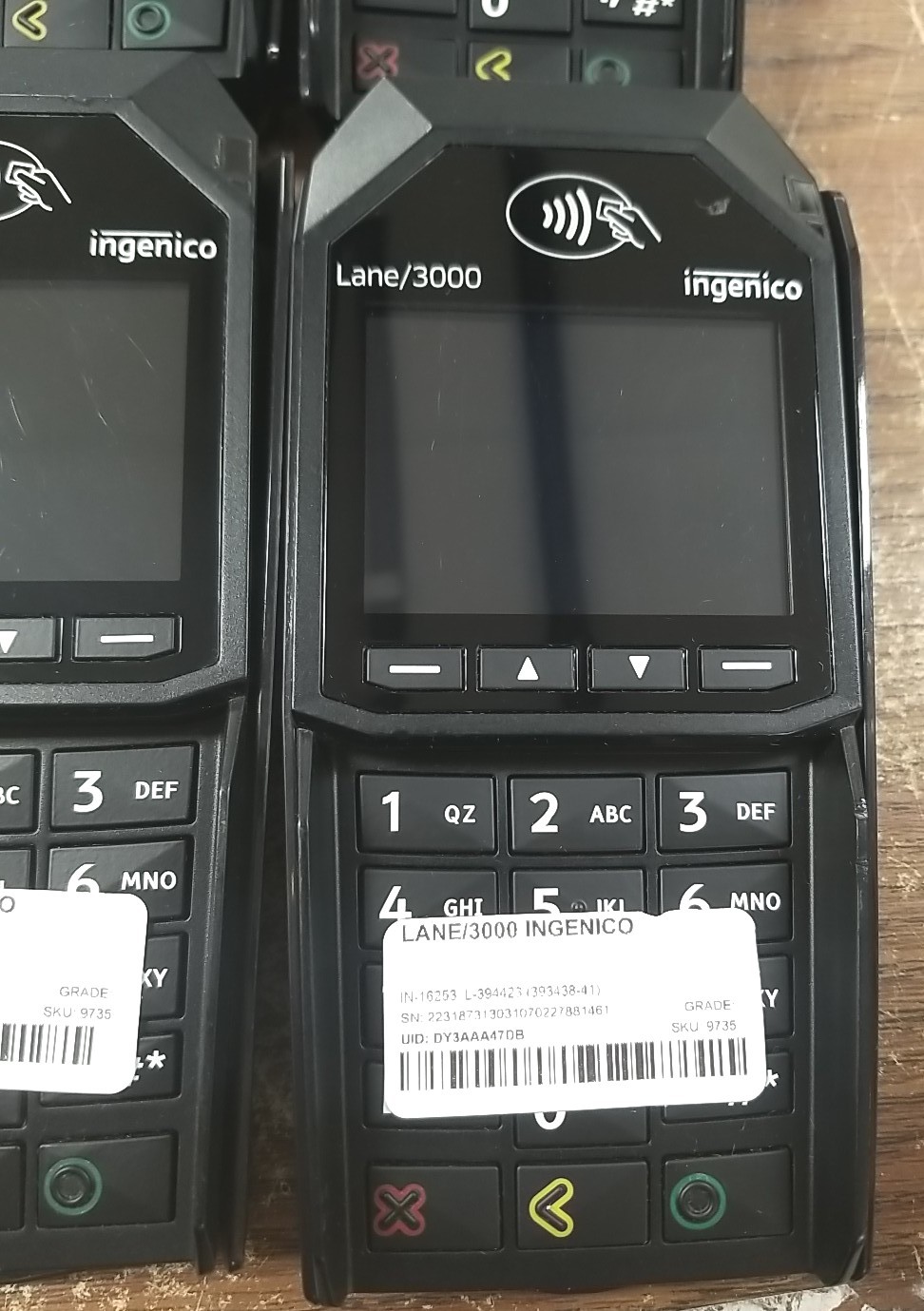 Lot X6 INGENICO LANE/3000 PAYMENT TERMINAL CREDIT CARD TOUCH POS TRD30110877B
