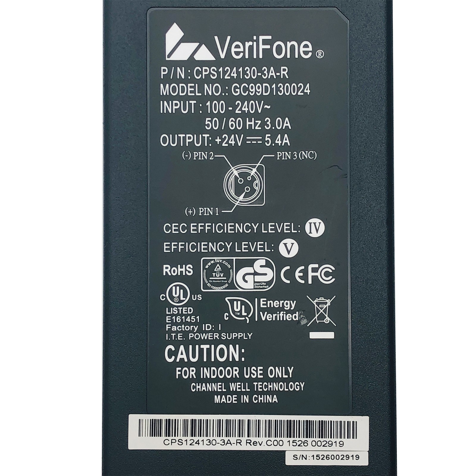 Original VeriFone GC99D130024 24V 5.4A AC Adapter 130W Power Supply OEM