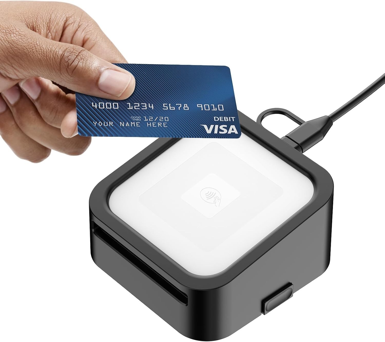 Portable Dock with Anti-Sleep Feature for Square Reader – Black, USB C Included