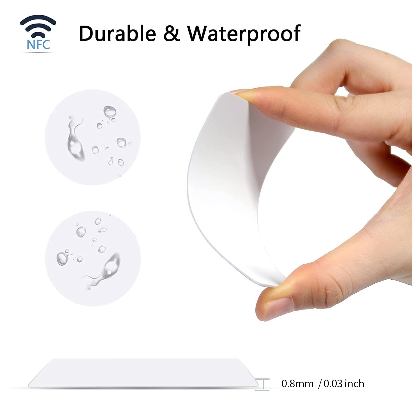50pcs NFC Tags Ntag215 Blank Business Cards Programmable for iPhone & All NFC De