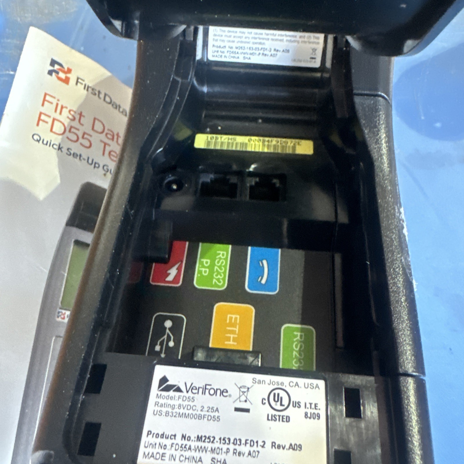 First Data FD55 Credit Card Terminal No Cables. Untested Parts