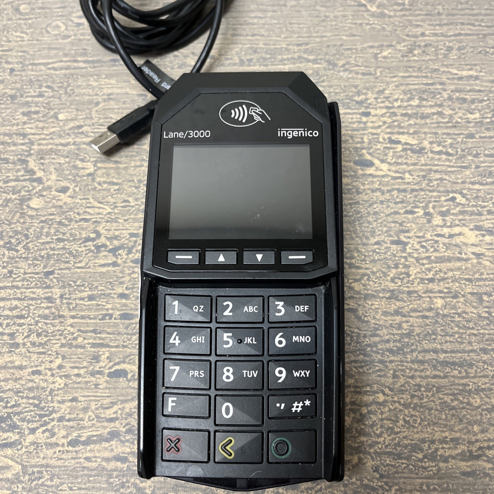LOT OF 5- Ingenico Lane/3000 POS Credit Card Terminal LAN300-USPHX12A- Grade C