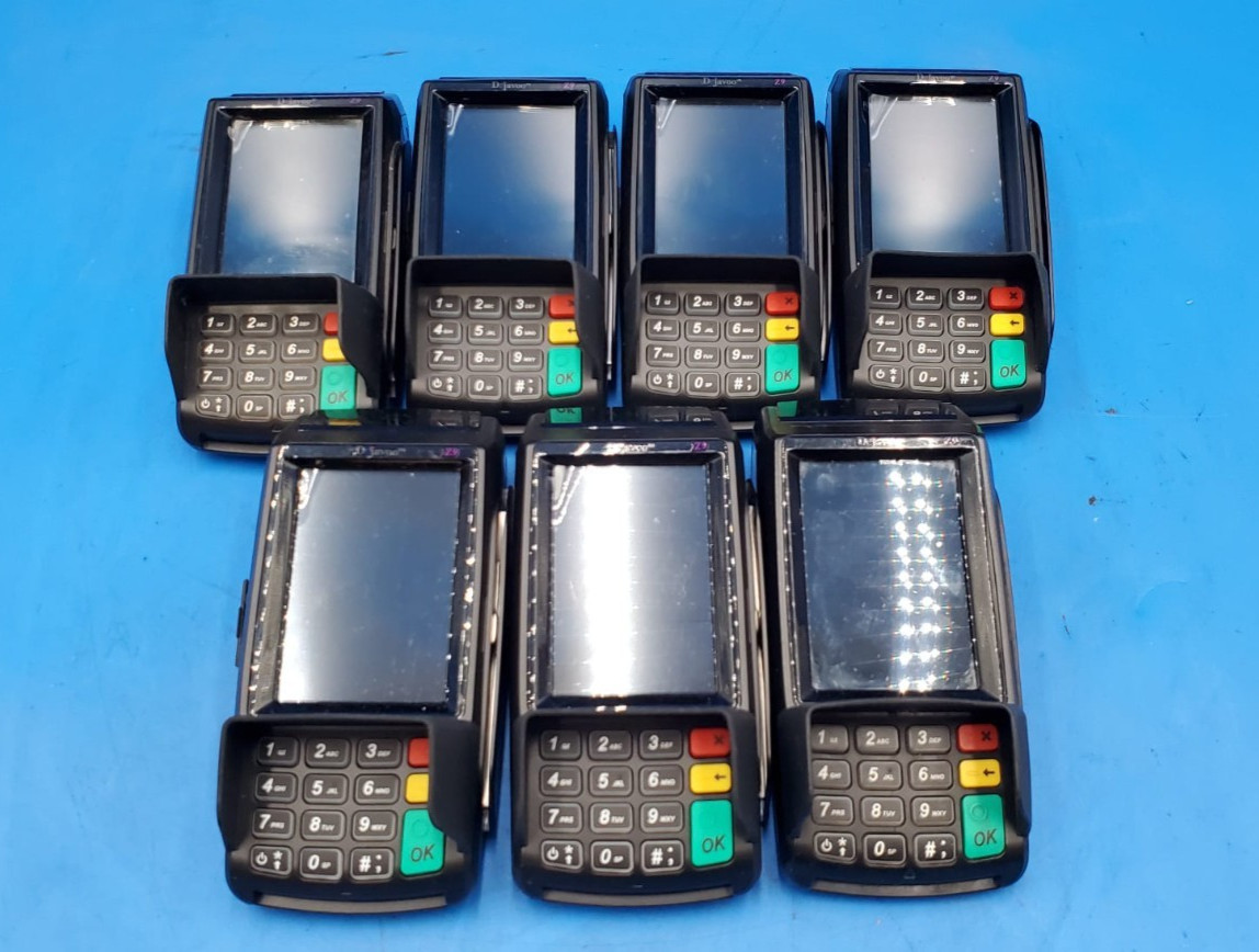 LOT OF 7/ DEJAVOO Z9 VEGA3000 BLACK 3.5″ CREDIT CARD TERMINAL