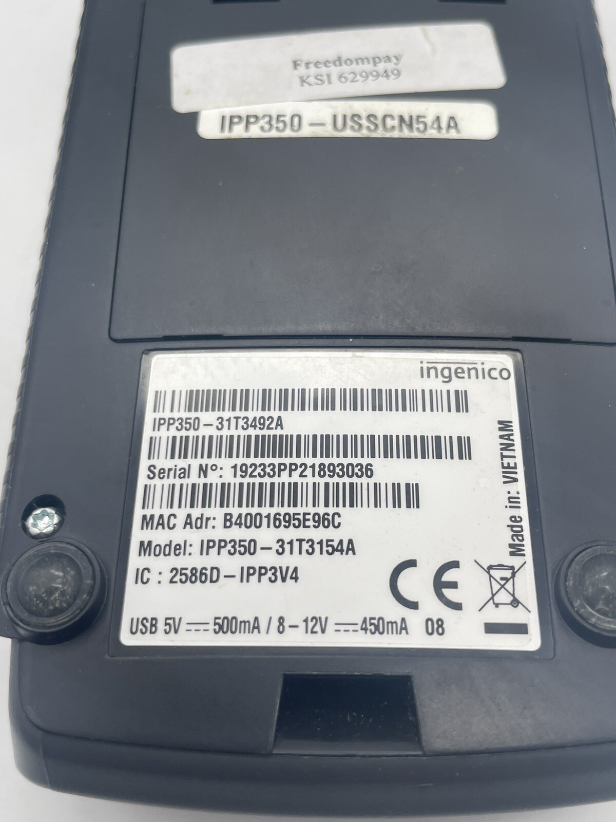 Ingenico iPP350 Credit Card Terminal Reader /PINpad for Revel POS