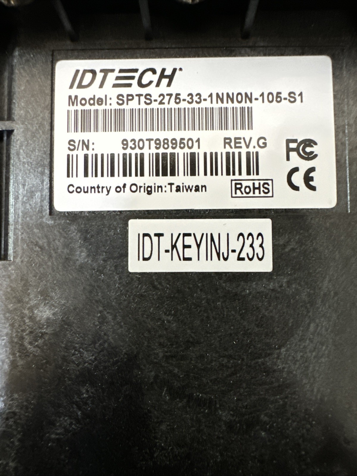 ID Tech Credit Card Reader Dual Headed Magnetic Stripe SPTS-275-33-1NN0N-105-S1