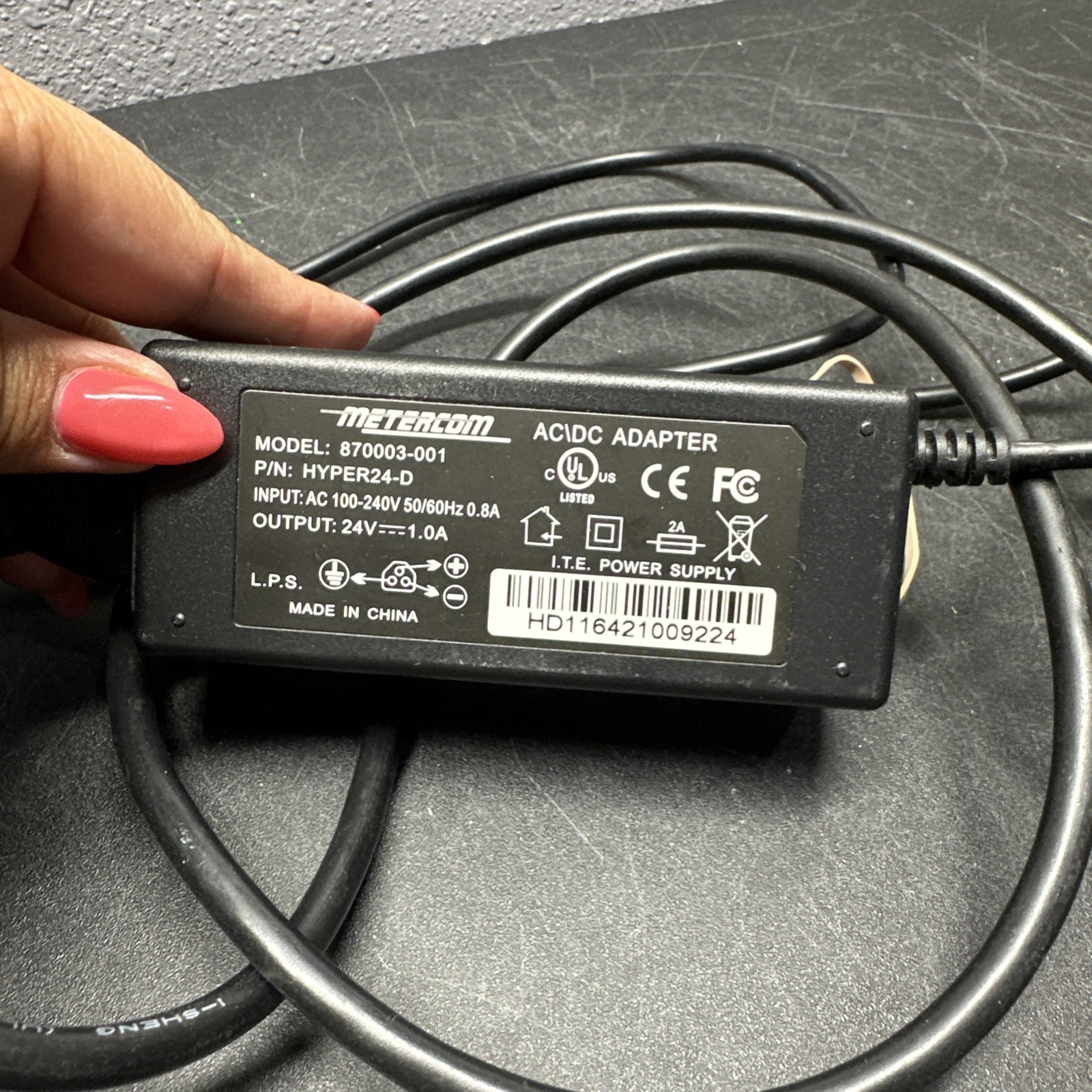 HYPERCOM T7Plus Credit Card Reader Terminal with Power Supply 010218-046 ZJ
