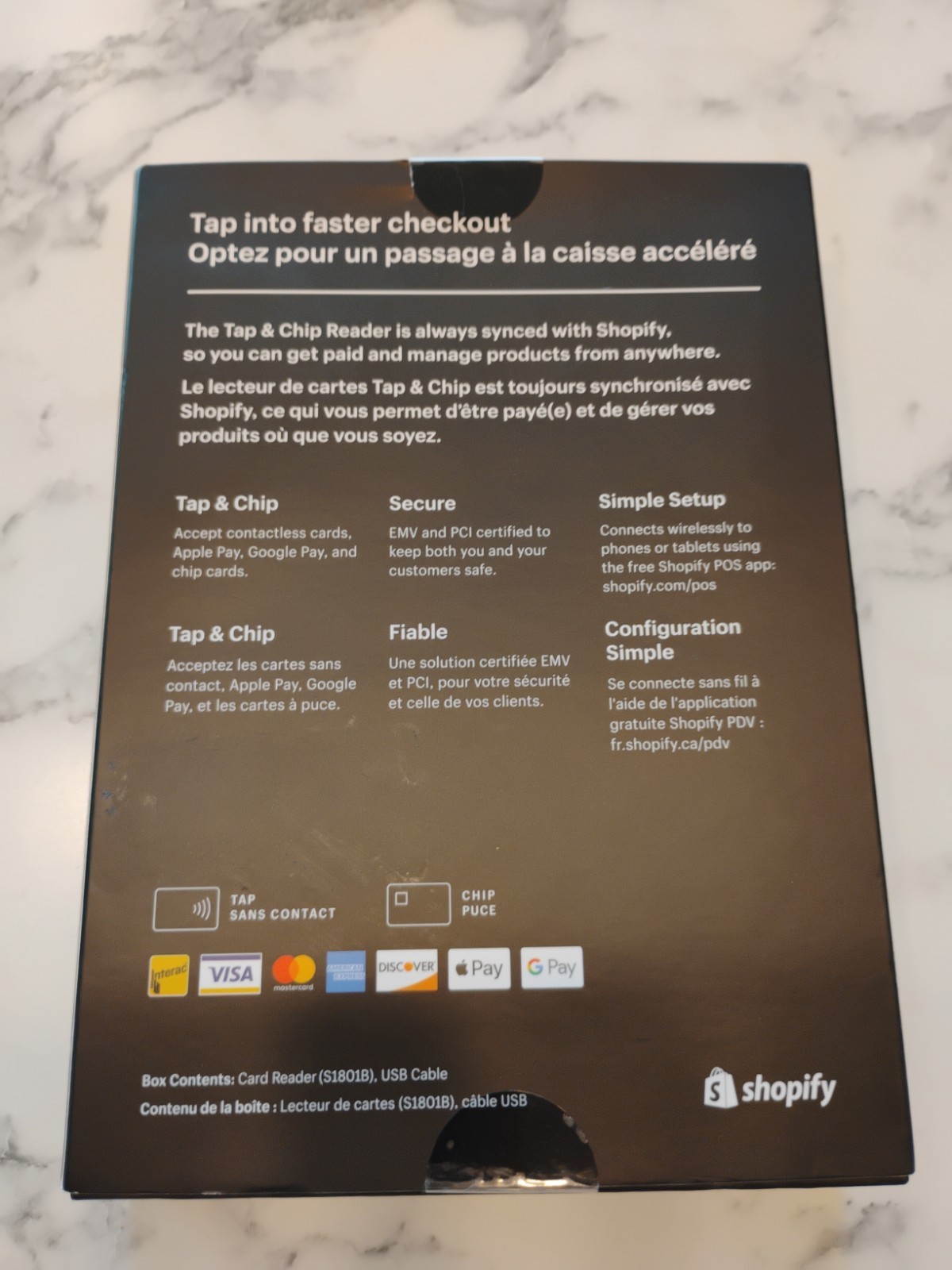 Shopify Tap & Chip Card Reader With Fast Charging Cord