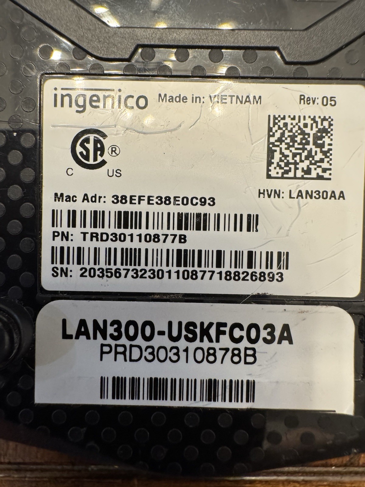 INGENICO Lane-3000 ETH – Used / Freedom Pay Encryption Pre Owned Untested