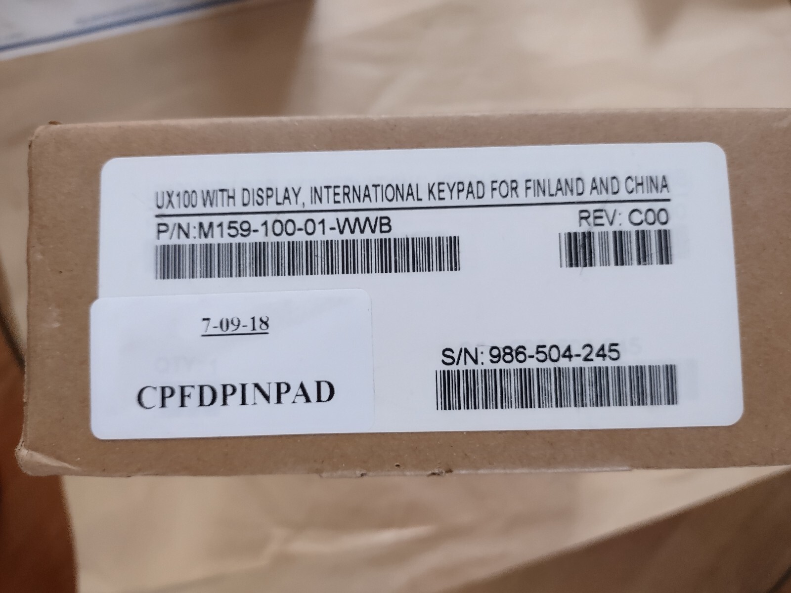 NEW Verifone Keypad Display M159-100-01-WWB FREE SHIPPING NIB NOS