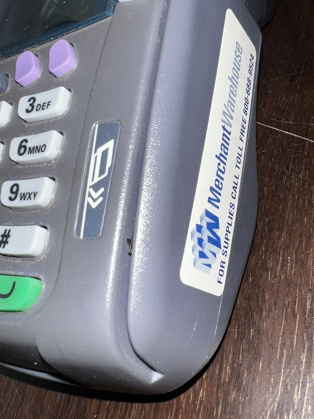 Verifone Omni 3750 Gray & Blue Wired Digital POS W/ Ethernet Cable + Paper Roll