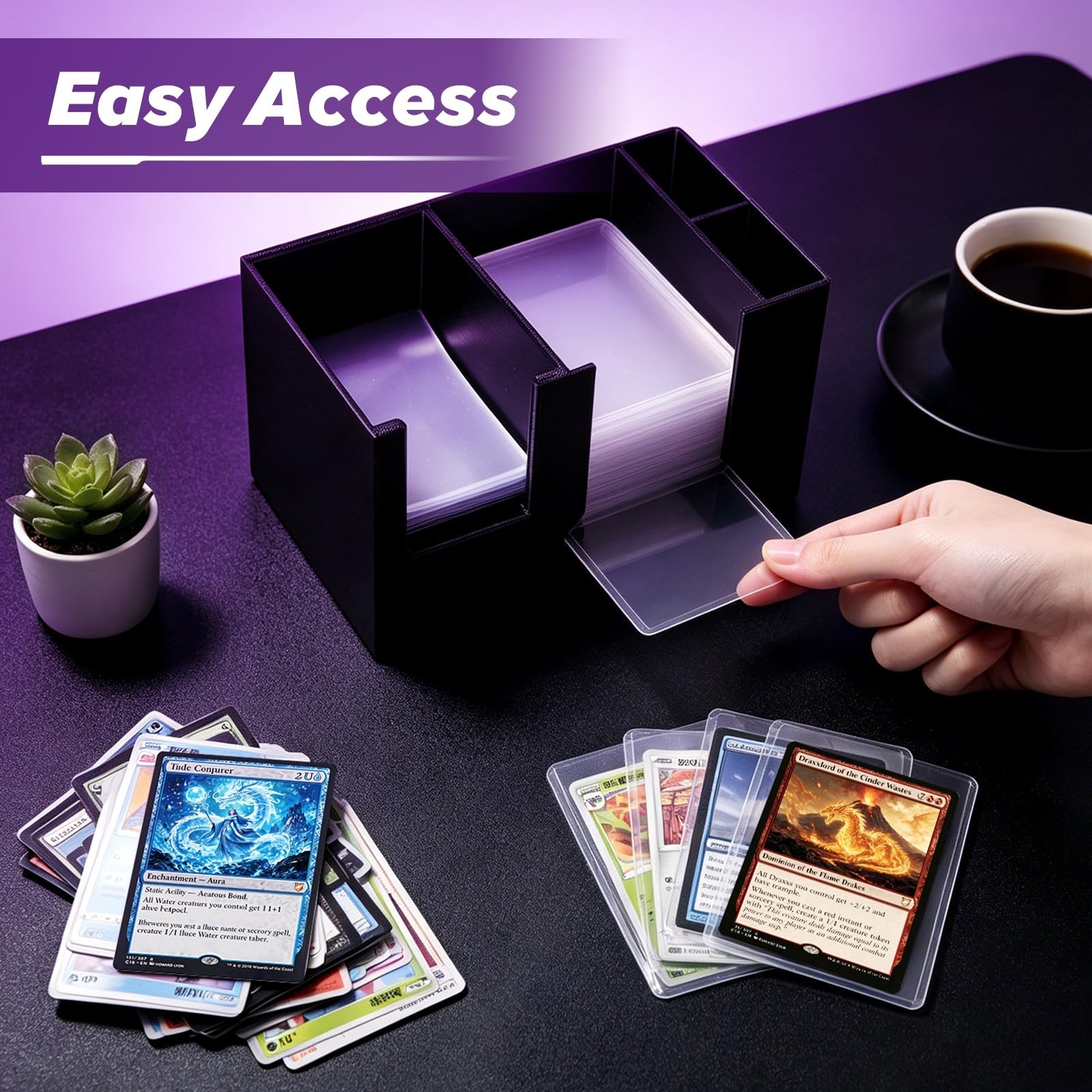 Toploader Dispenser Penny Sleeve Holder TCG Card Shipping Station Sorting Caddy
