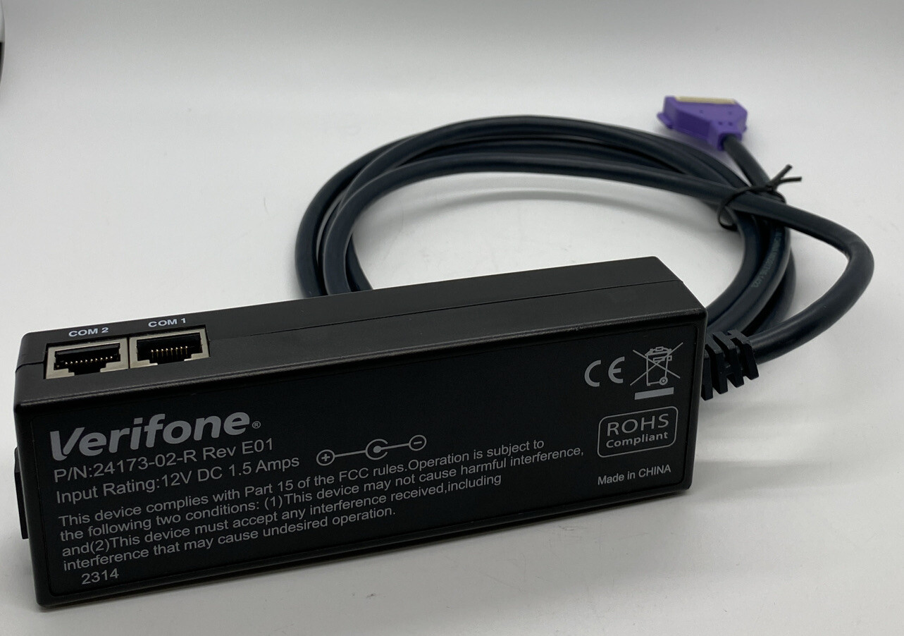Verifone 24173-02-R Rev E01 Purple Multi Port Ethernet Switch, 12V DC 1.5 Amps