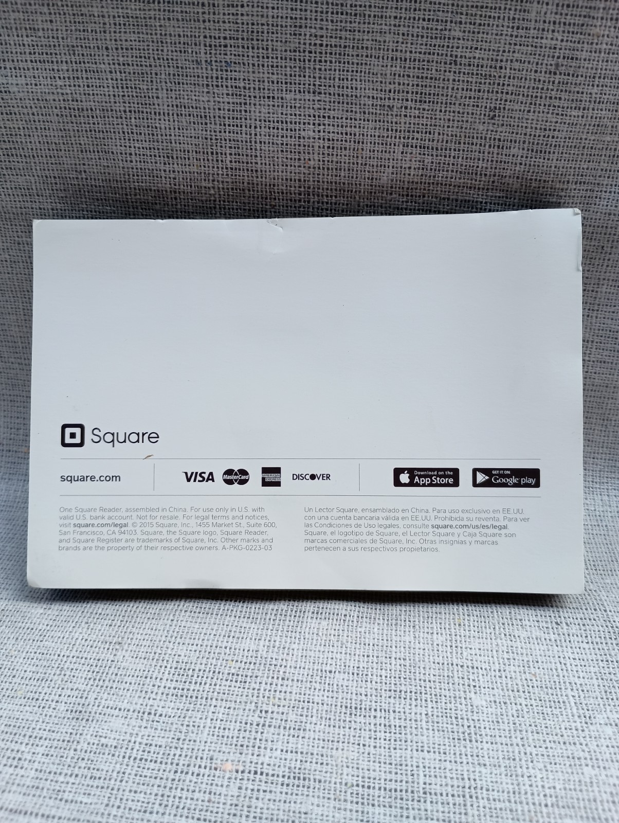 Square Reader Credit Debit Card swipe for iPhone & Android 3.5mm, 2015
