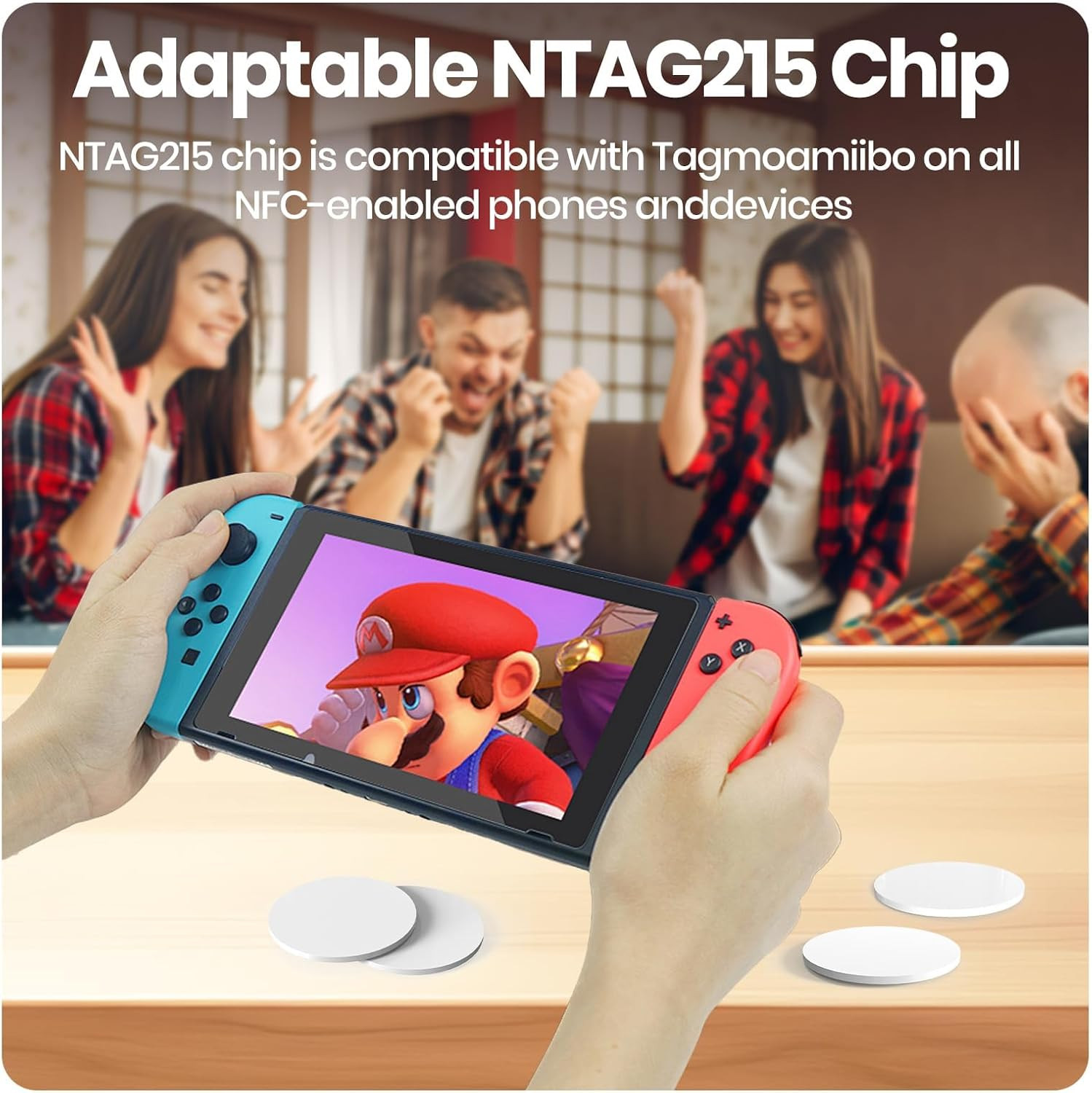 50 Pcs NFC Tags NTAG215 – Blank Rewritable NFC Cards, 504 Bytes Memory, Compatib