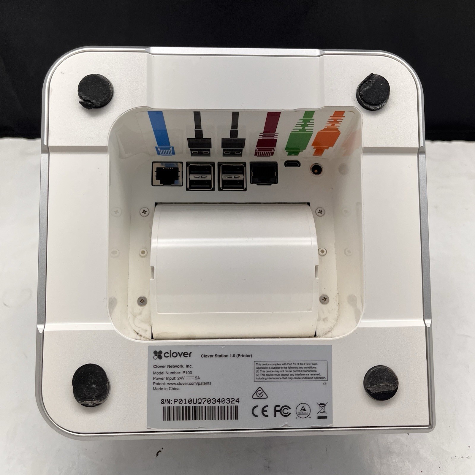 Clover Station 1.0 Receipt Printer P100 With Original AC Adapter Sold As Is J1