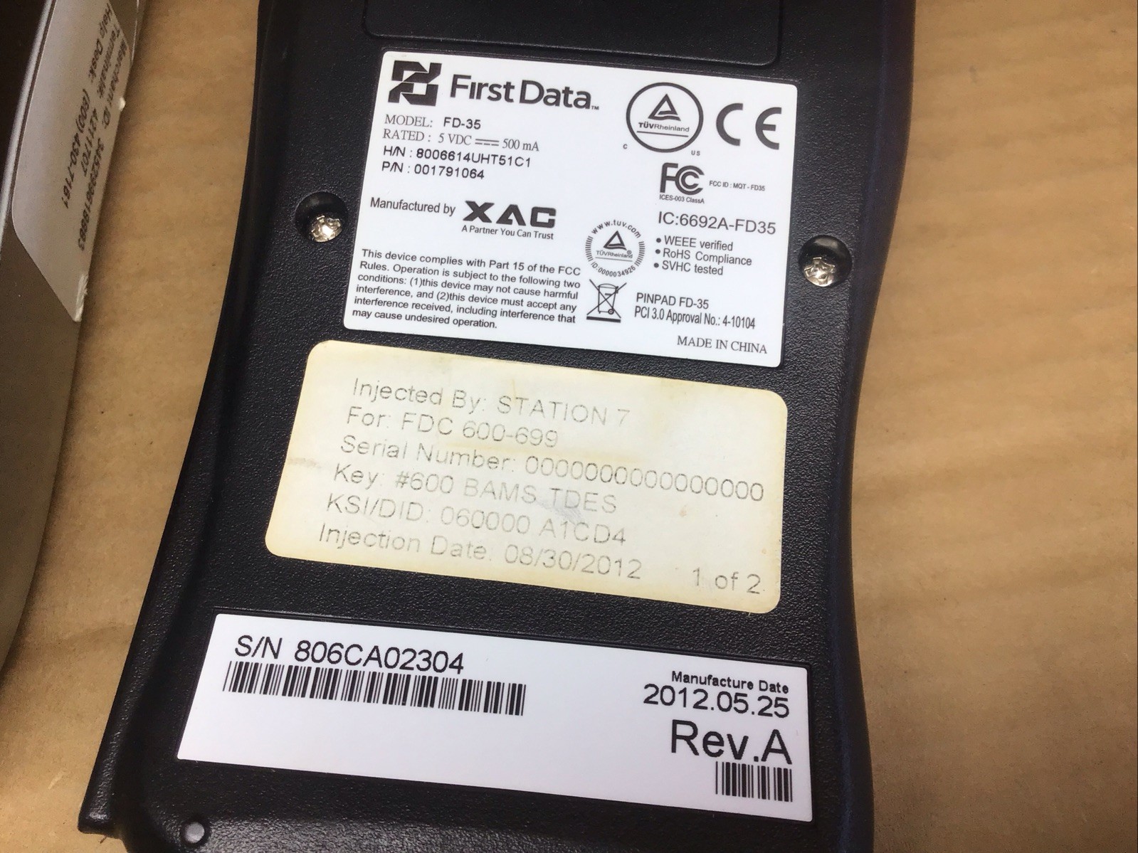 First Data FD100 Ti Credit Card Terminal with FD35 Pin Pad