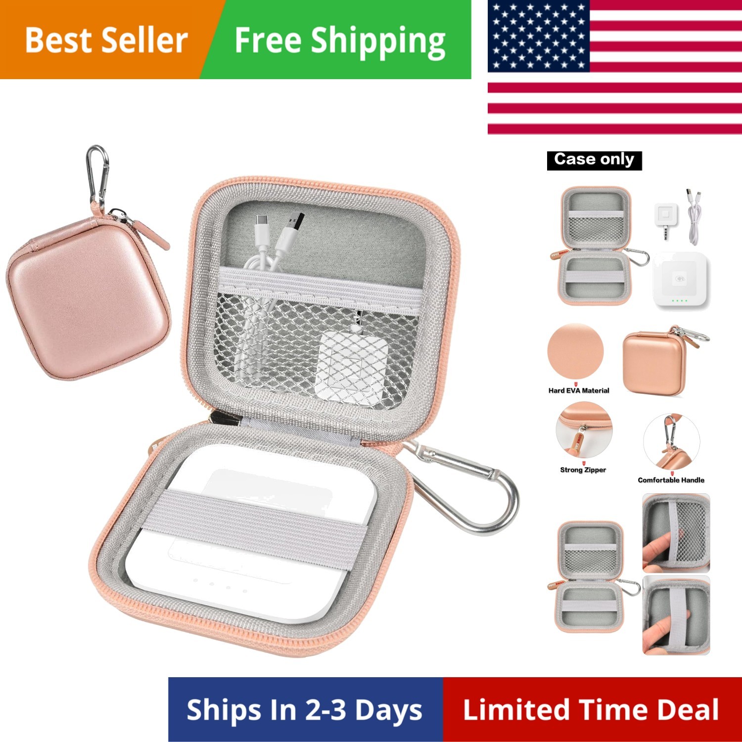 Comecase Card Reader Scanner Case, Hard Carrying Bag Holder Fits Square…