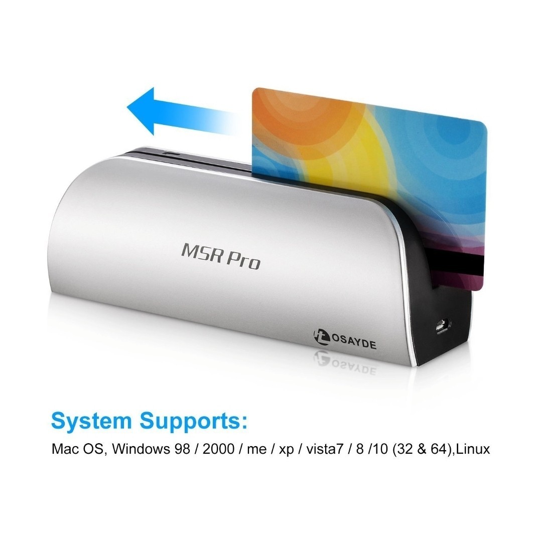 Osayde MSR PRO Magnetic Card Reader USB with 10 Blank Cards