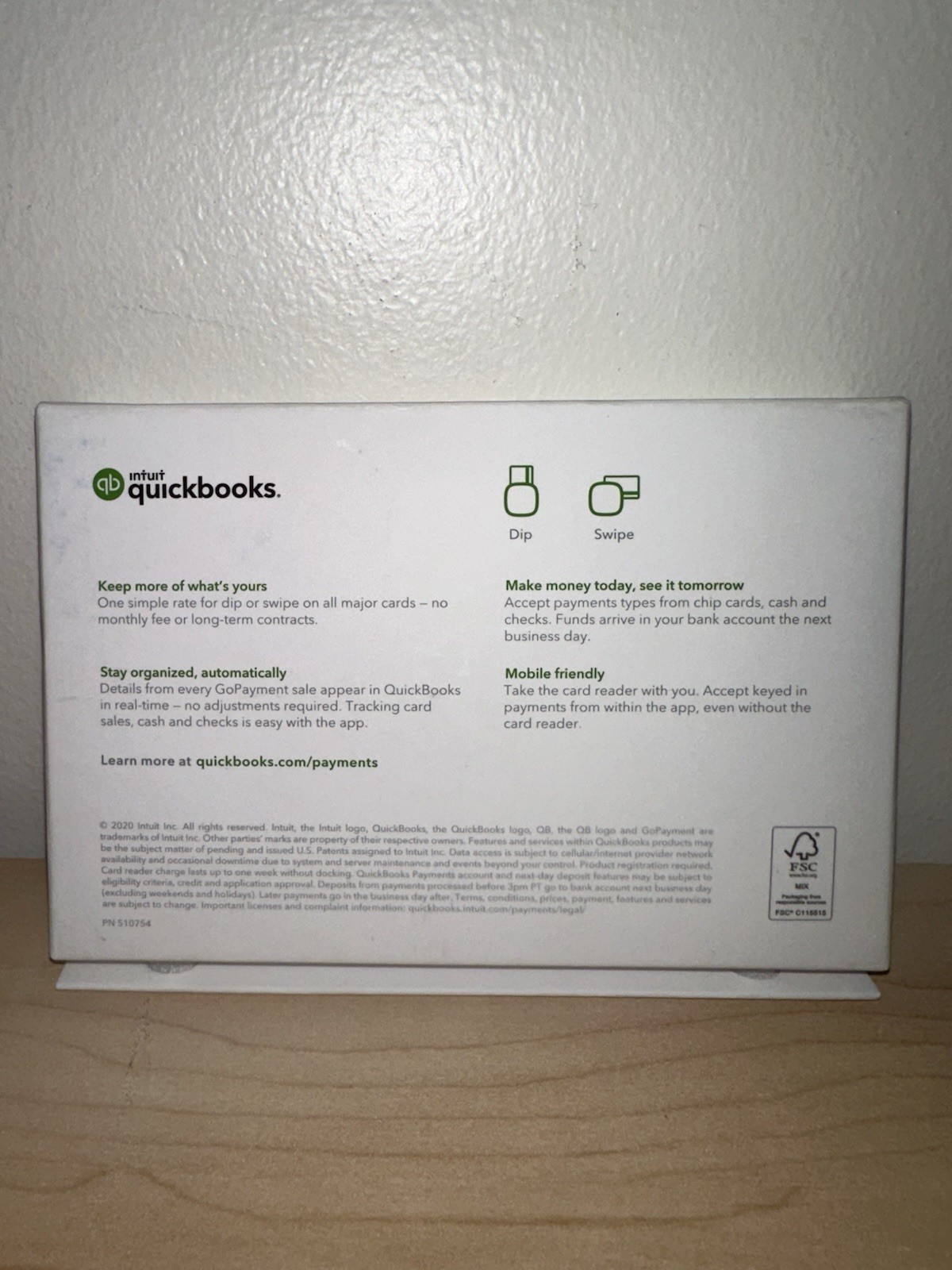 Intuit QuickBooks Chip and Magstripe Card Reader POS Credit Card Reader Open Box
