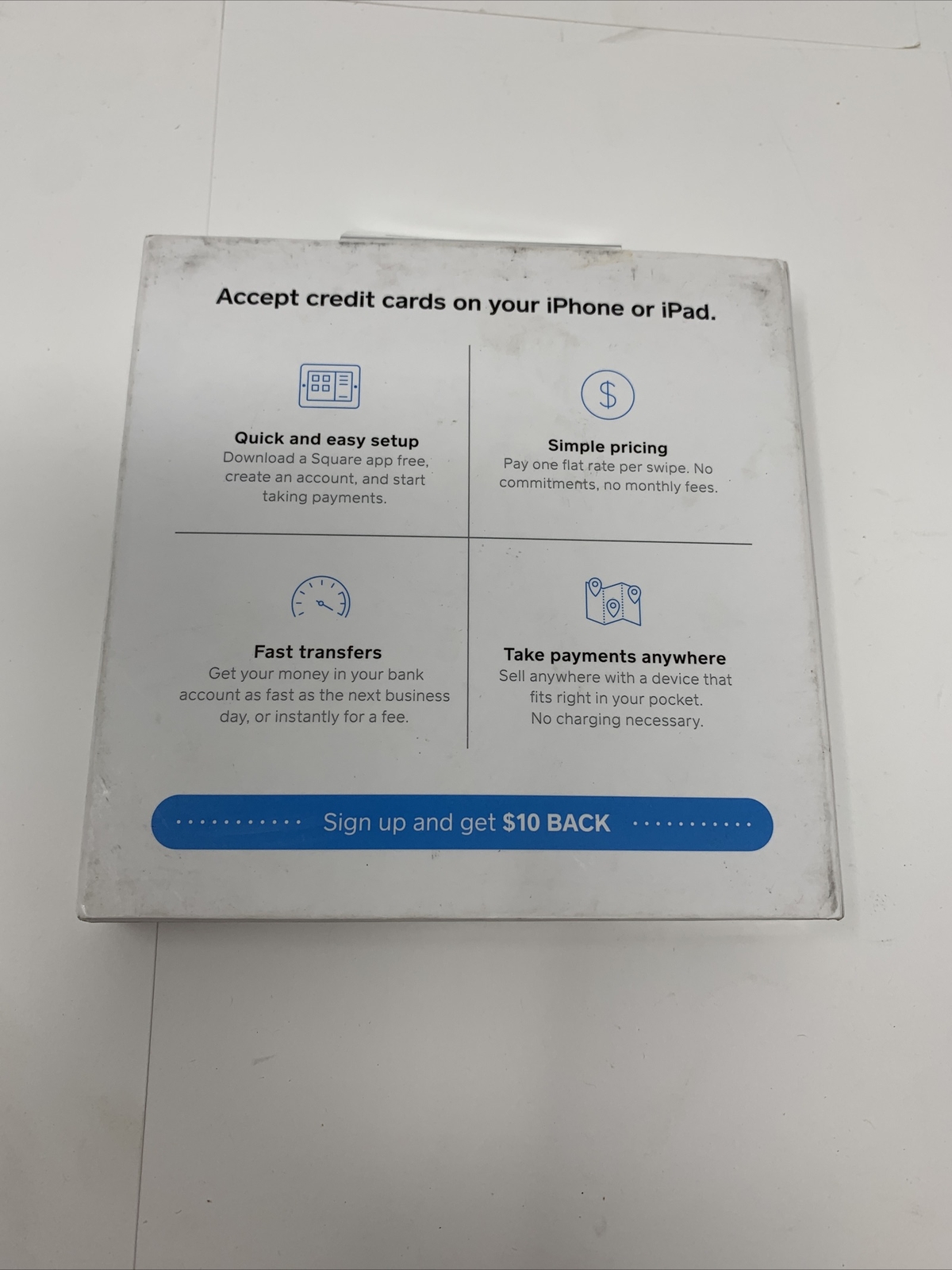NEW Square – Magstripe Reader with Lightning Connector – Glossy White