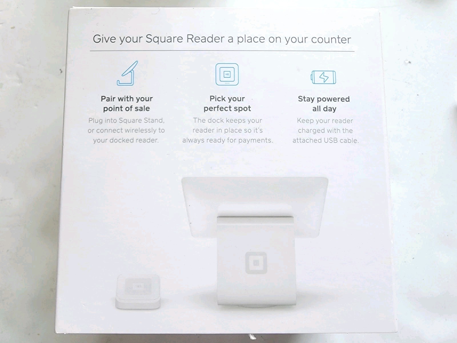 Square Dock for Contactless Credit Card Reader open box