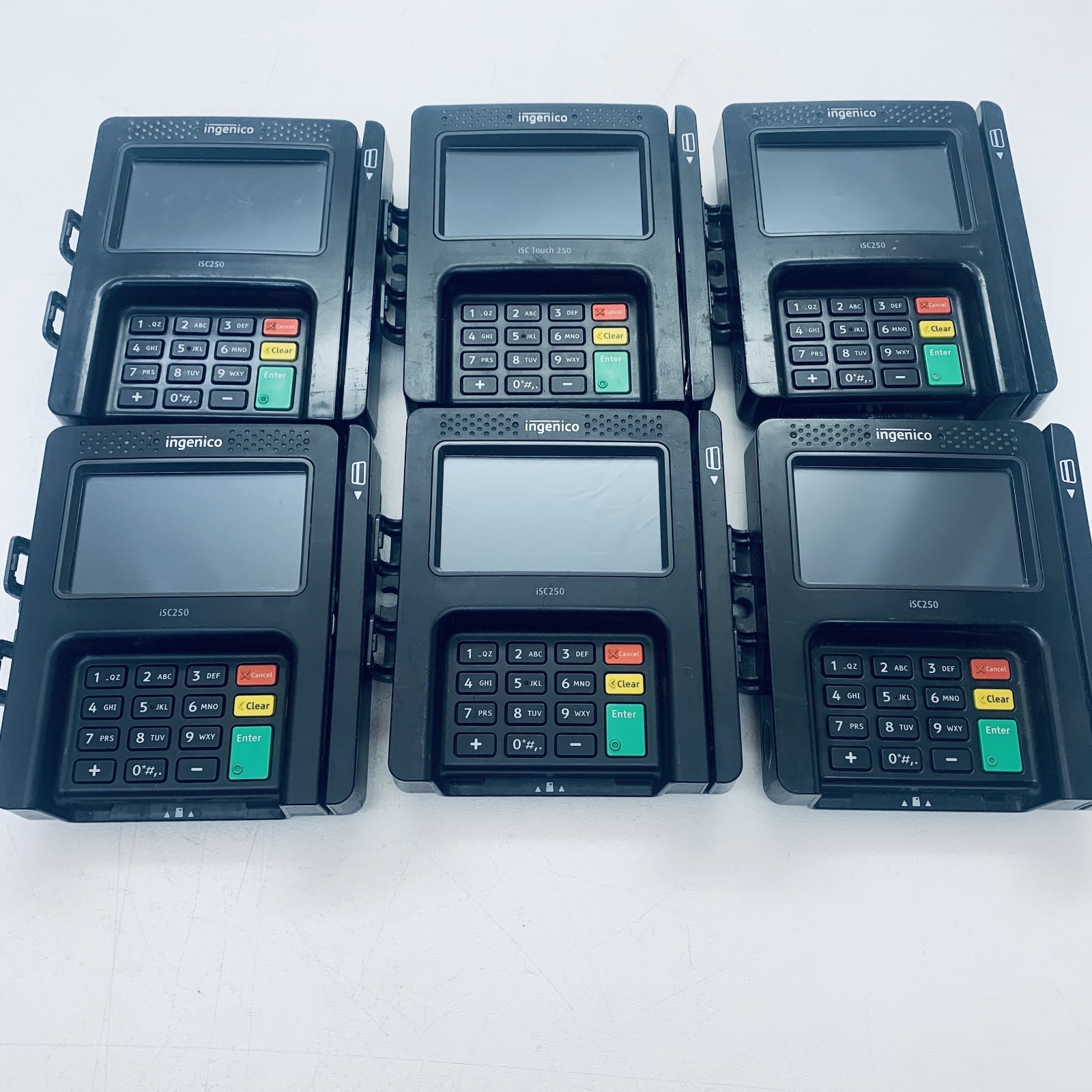 LOT OF 6 Ingenico ISC250 LCD Smart Payment Terminal Credit Card Reader *READ*