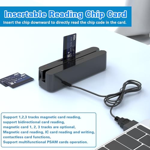 Symcode Multi-Function Magnetic Card Reader,Credit Card Reader,Memory Chip Card