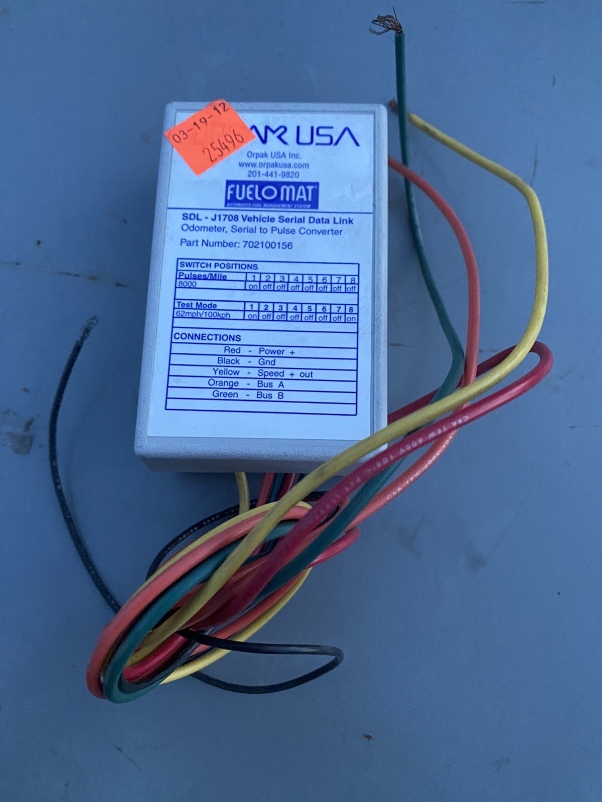 (PM) Orpak USA SDL-J1708 Vehicle Serial Data Link 702100156