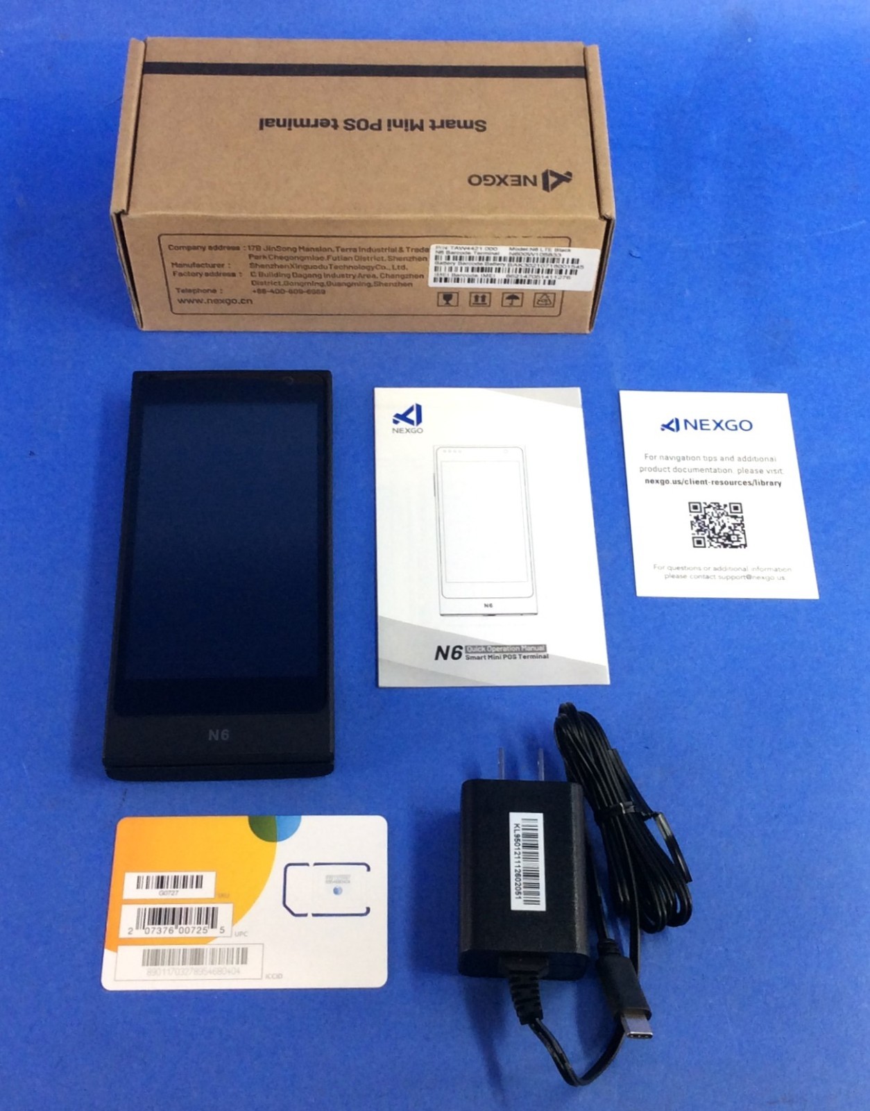 Nexgo N6 LTE Black POS Terminal Card Reader WIFI Bluetooth TAW4421.000 – NIB