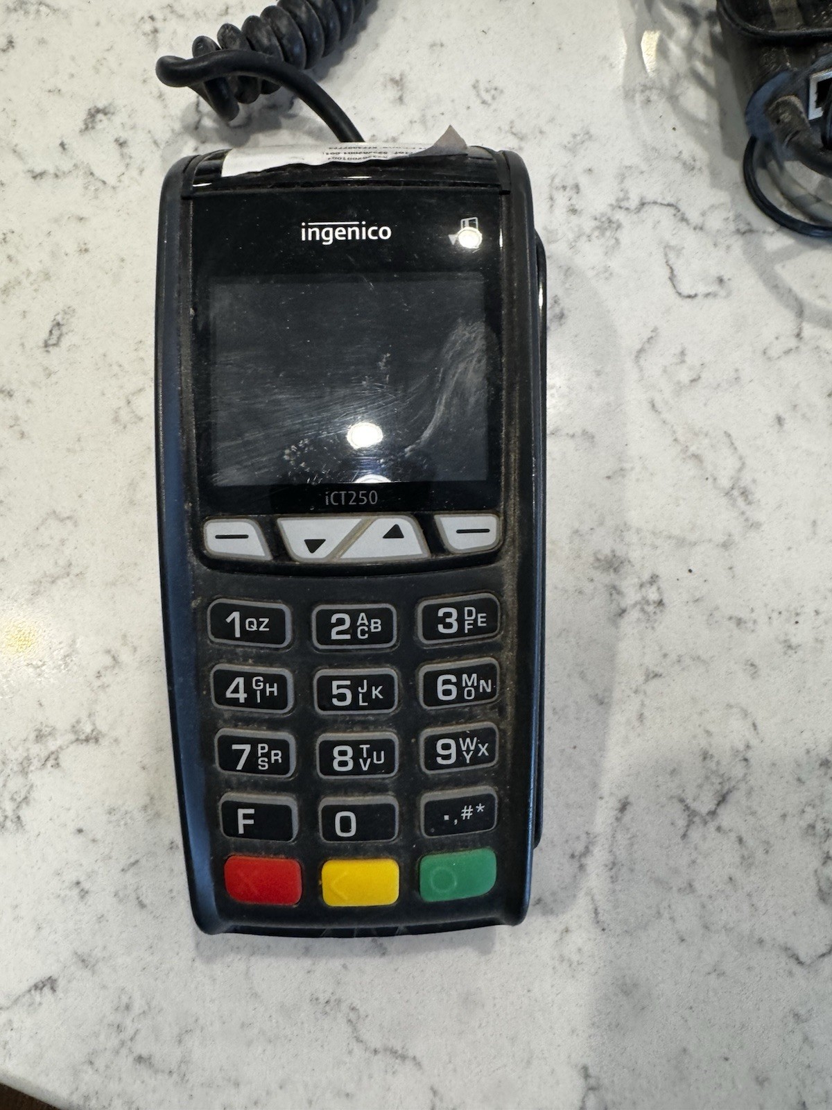 INGENICO ICT250 Card Reader And Symbol Barcode Scanner