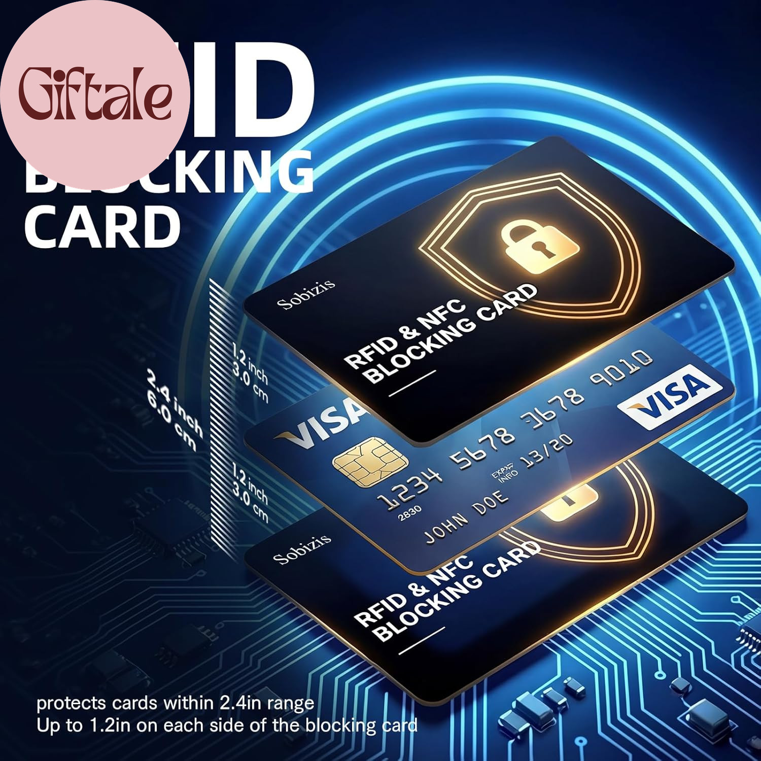 2 Pack RFID Blocking Card, Slim Contactless NFC Debit Credit Card Protector for
