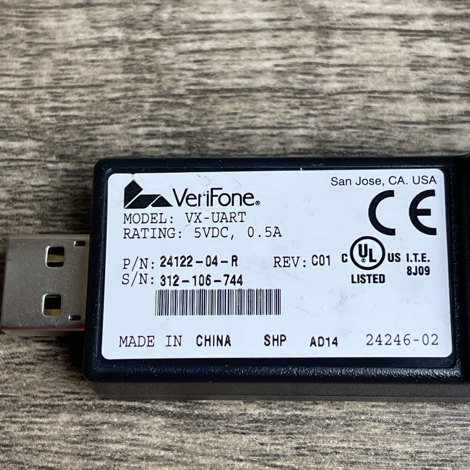 Verifone VX-Uart USB Charging Serial Dongle for Verifone Vx670 Payment Terminal