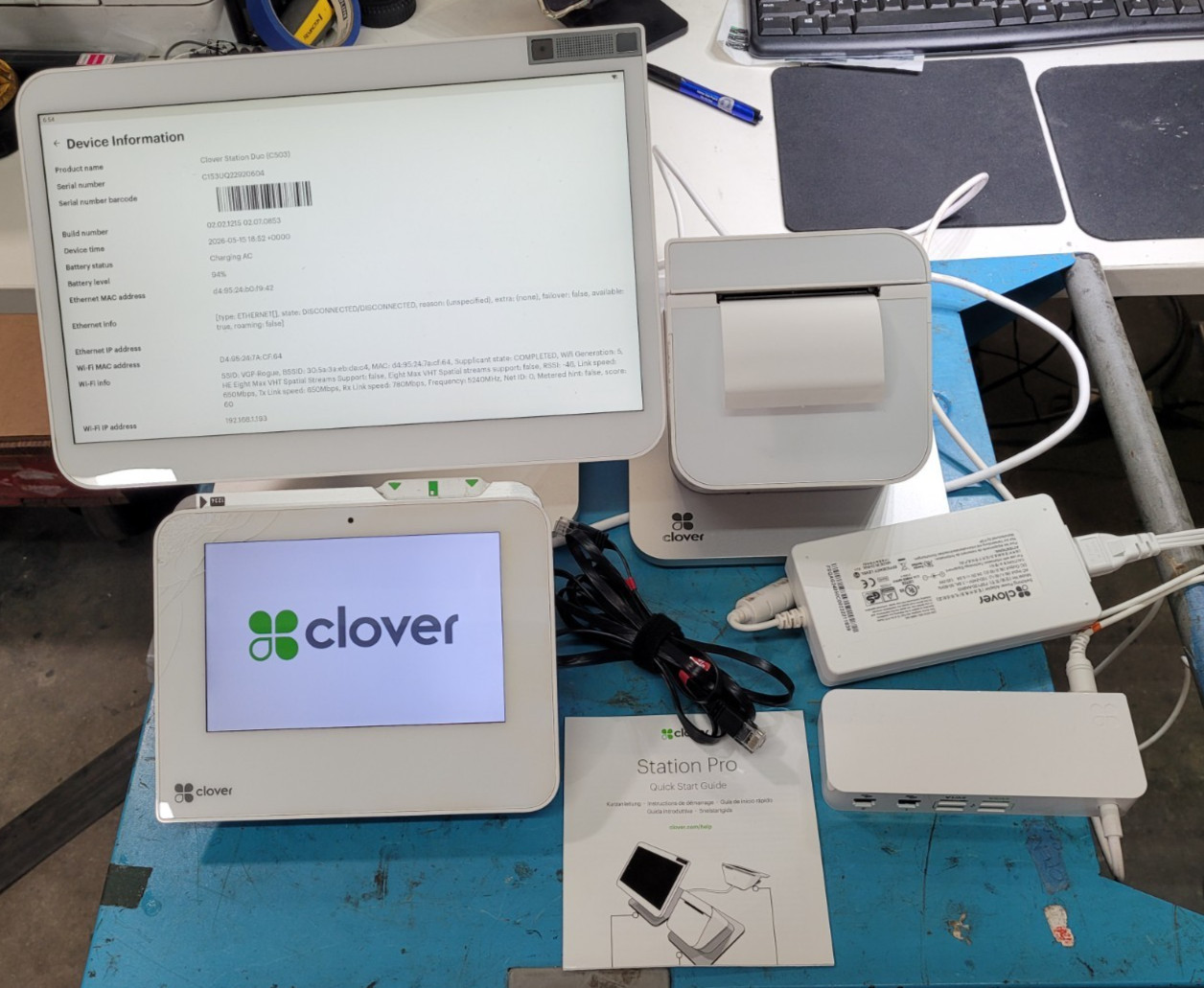 Clover Station Pro w/Display-S503 Terminal-C503 Printer-P501 Hub-H500 (Unlocked)