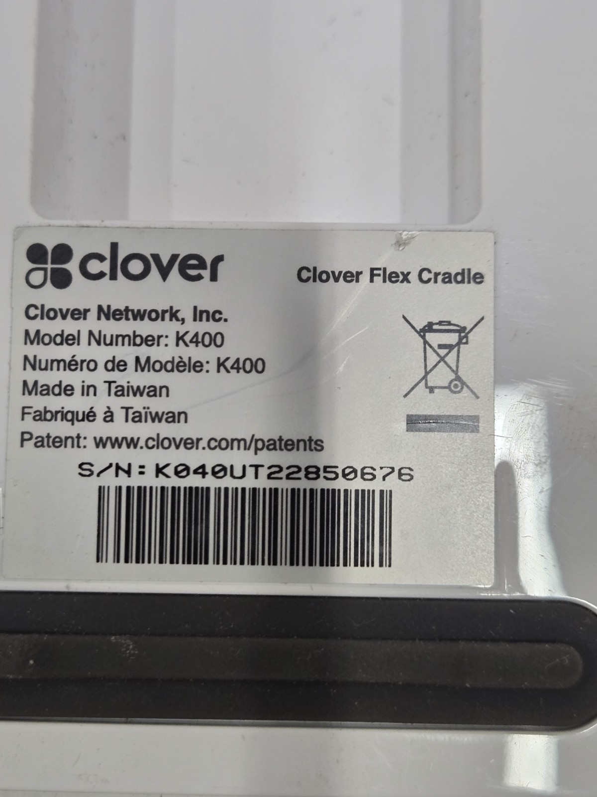 Lot of 2 Clover K400 Charging Cradle No Power Supply