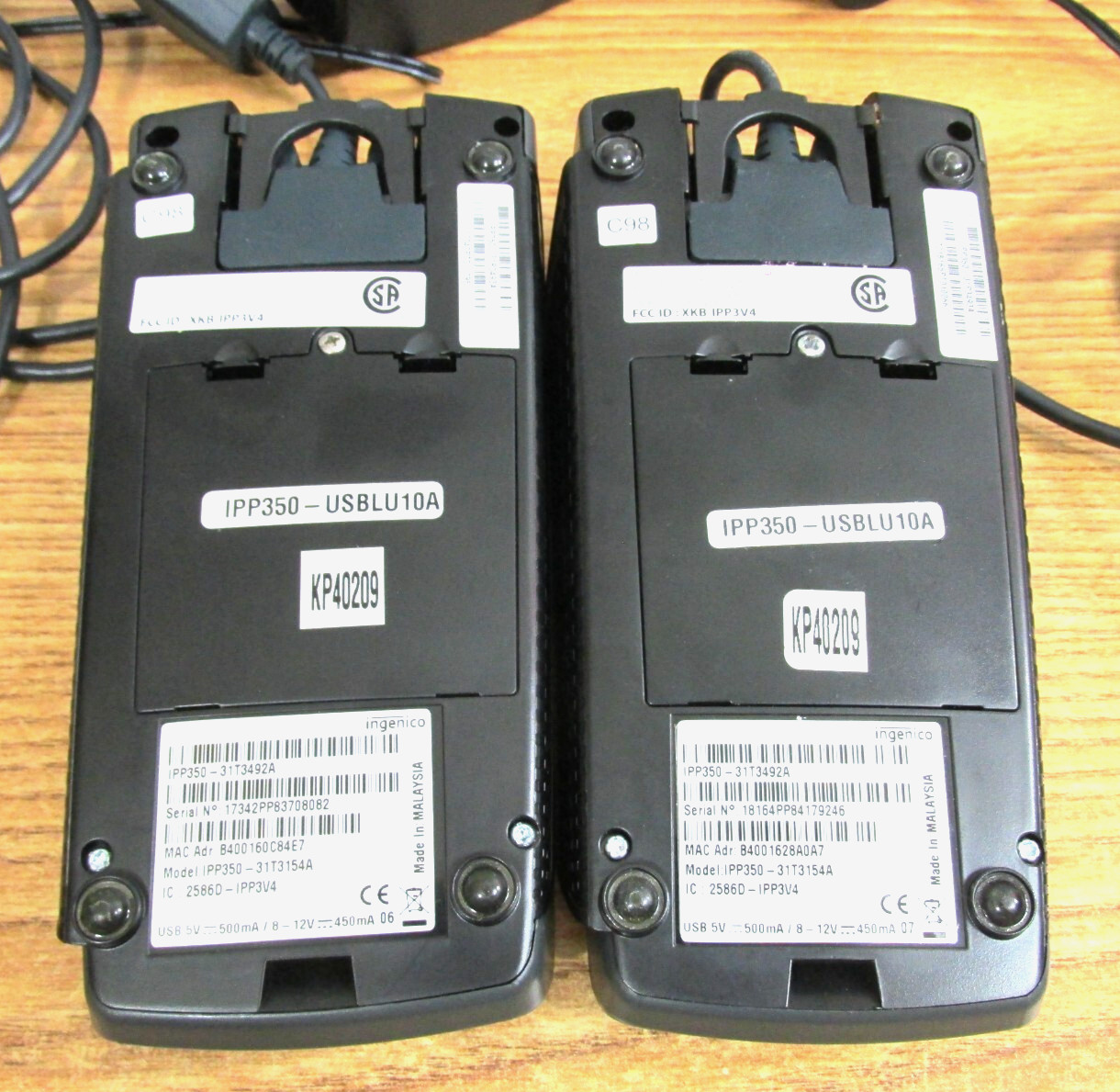 Ingenico IPP350 Credit Card Terminals ( 2 ) With cords