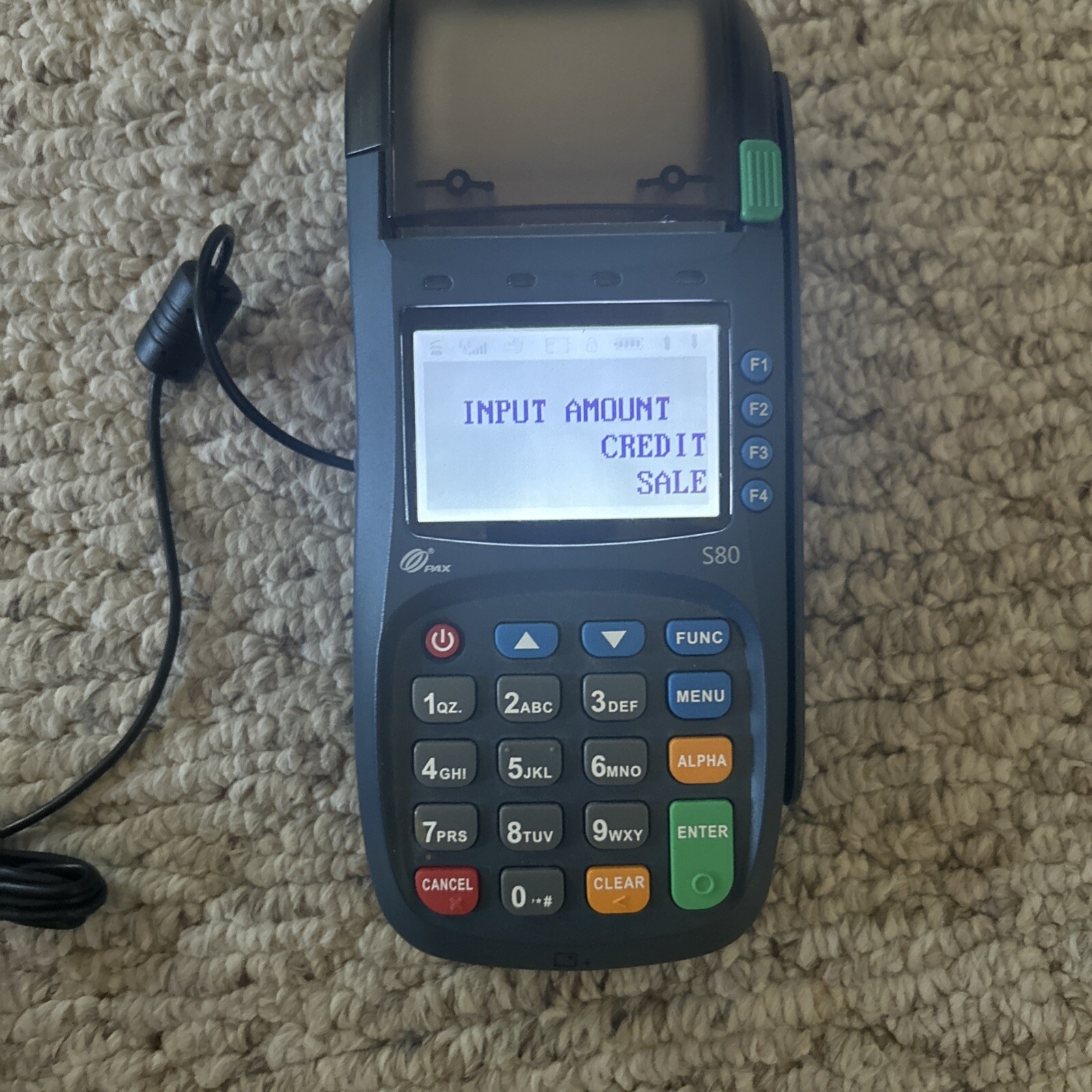 PAX S80 POS Credit Card Terminal Power Cord Thermal Paper Free Ship *READ *AS IS